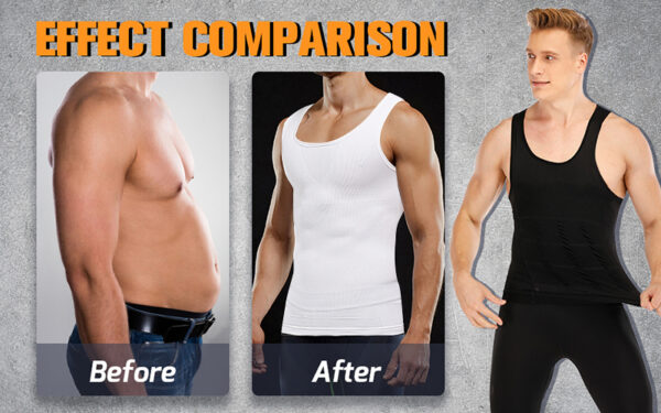 Slim N Lift - Nylon Slimming Vest For Men - White Color - Image 13