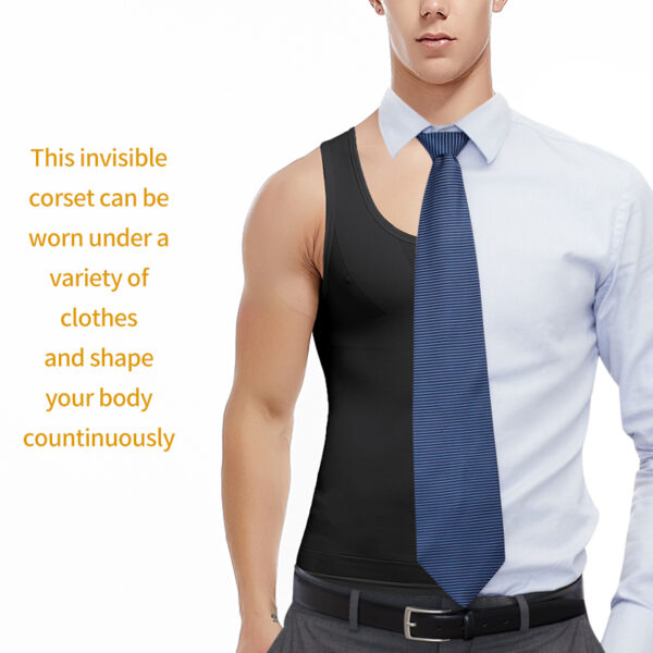 Slim N Lift - Nylon Slimming Vest For Men - White Color - Image 14