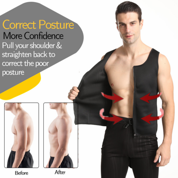 Men Body Shaper Fitness Neoprene Sauna Vest Waist Trainer Double Belt Sweat Shirt Corset Top Abdomen Slimming Shapewear Fat Burn - Image 5