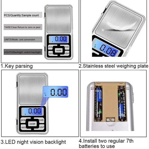 Mini Pro Pocket Scale – High Precision Digital Scale for Gold, Jewelry & Kitchen (500g x 0.1g) - Image 4