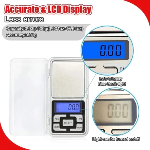 Mini Pro Pocket Scale – High Precision Digital Scale for Gold, Jewelry & Kitchen (500g x 0.1g) - Image 6