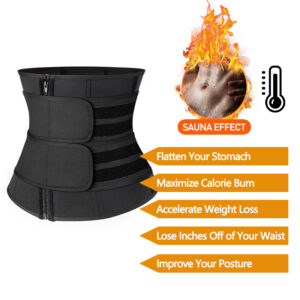 Slim Flex Waist Trainer Belt – Ultimate Body Shaper for Men & Women (Black)