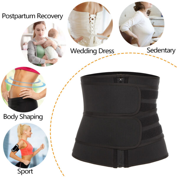 Slim Flex Waist Trainer Belt – Ultimate Body Shaper for Men & Women (Black) - Image 2