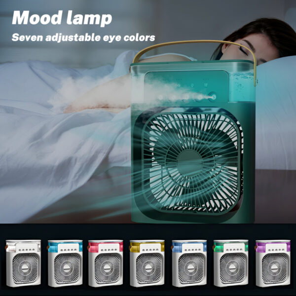 Portable Mini Air Conditioner Mist Fan 10-Inch Rectangle Portable USB Air Cooling Mini Fan - Compact, Powerful, and Perfect for On-the-Go Cooling - Image 12