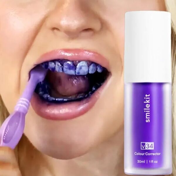 Hismile V34 Purple Whitening Toothpaste - Remove Stains, Reduce Yellowing, and Brighten Teeth for a Fresh, Healthy Smile - Image 3