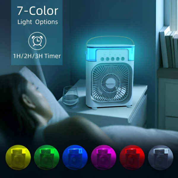 Portable Mini Air Conditioner Mist Fan 10-Inch Rectangle Portable USB Air Cooling Mini Fan - Compact, Powerful, and Perfect for On-the-Go Cooling - Image 9