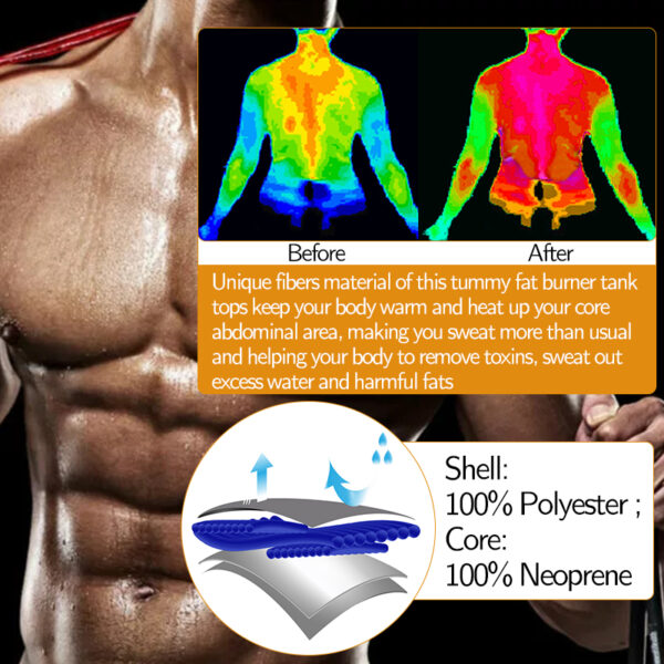 Men Body Shaper Fitness Neoprene Sauna Vest Waist Trainer Double Belt Sweat Shirt Corset Top Abdomen Slimming Shapewear Fat Burn - Image 9