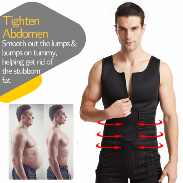 Men Body Shaper Fitness Neoprene Sauna Vest Waist Trainer Double Belt Sweat Shirt Corset Top Abdomen Slimming Shapewear Fat Burn - Image 4