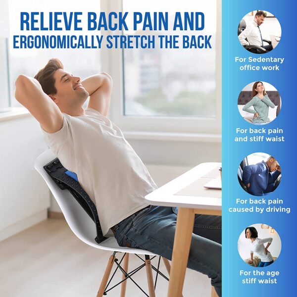 Back Stretcher for Spine Pain Relief - Lumbar Support Device for Lower Back Massage, Posture Correction & Muscle Pain Relief - Image 6