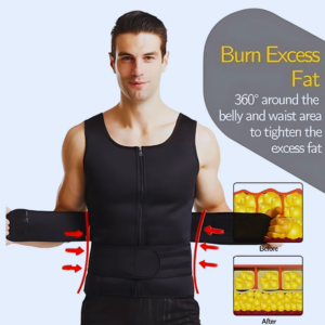 Men Body Shaper Fitness Neoprene Sauna Vest Waist Trainer Double Belt Sweat Shirt Corset Top Abdomen Slimming Shapewear Fat Burn