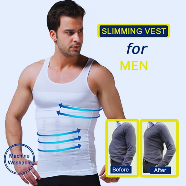 Slim N Lift - Nylon Slimming Vest For Men - White Color