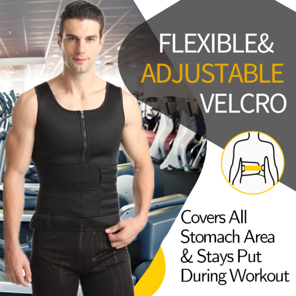 Men Body Shaper Fitness Neoprene Sauna Vest Waist Trainer Double Belt Sweat Shirt Corset Top Abdomen Slimming Shapewear Fat Burn - Image 3