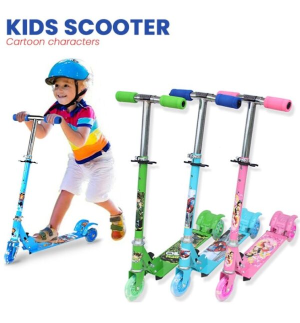 Scooty for Kids - 3-Wheel Foldable Mini Kick Scooter, Multi-Color Personal Scooter for Safe and Fun Rides - Image 3