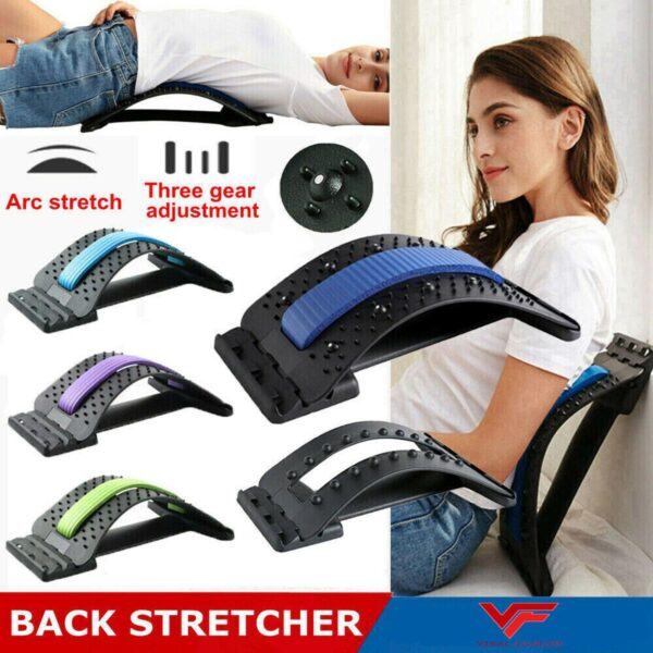 Back Stretcher for Spine Pain Relief - Lumbar Support Device for Lower Back Massage, Posture Correction & Muscle Pain Relief