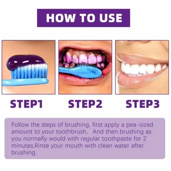 Hismile V34 Purple Whitening Toothpaste - Remove Stains, Reduce Yellowing, and Brighten Teeth for a Fresh, Healthy Smile - Image 9