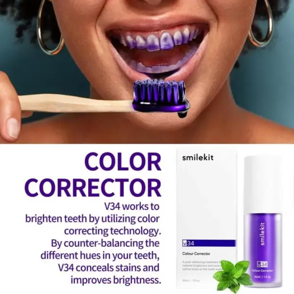 Hismile V34 Purple Whitening Toothpaste - Remove Stains, Reduce Yellowing, and Brighten Teeth for a Fresh, Healthy Smile - Image 8