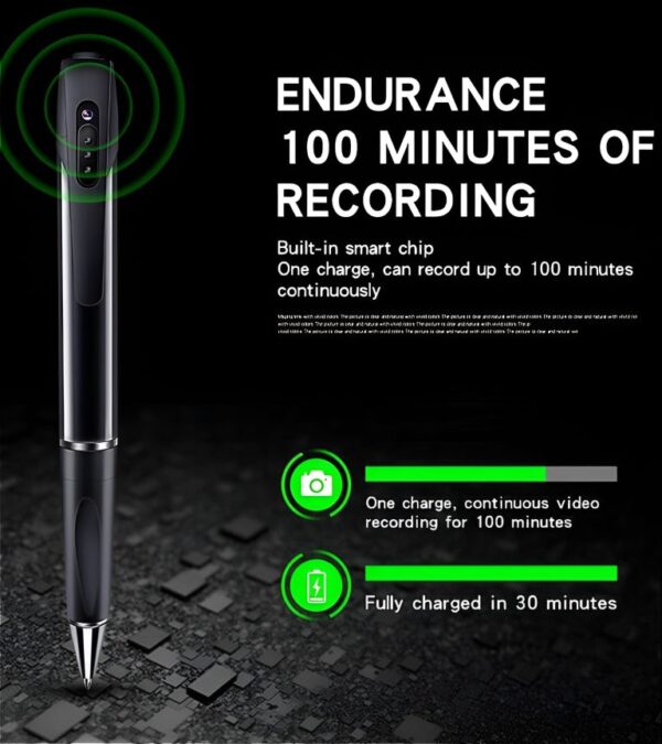 Pen Camera Video and Voice Recording V8 Full HD 1080P HD Video Camera Pen With Long Time Recording Quality Detective Camera - Image 2