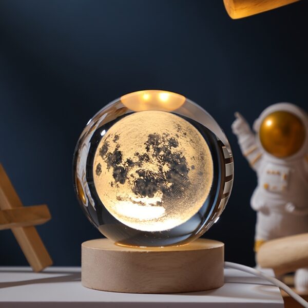 Crystal Ball Night Light - Desktop Lamp for Dinner Table, Office, Dorm, or Home Decor, Space-Themed Lighting - Image 3