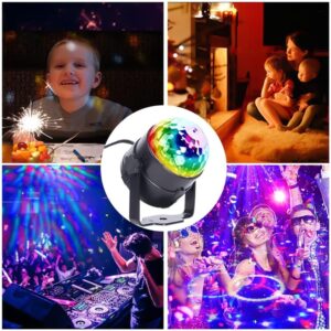 LED Disco Party Lights - Crystal Magic Ball 3W RGB, Color-Changing Lighting for Parties, Events, and Home Decor