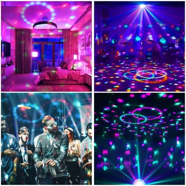 LED Disco Party Lights - Crystal Magic Ball 3W RGB, Color-Changing Lighting for Parties, Events, and Home Decor - Image 2