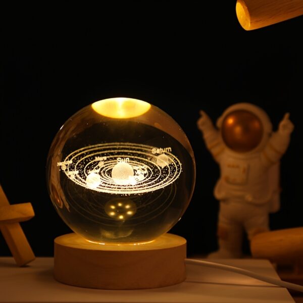 Crystal Ball Night Light - Desktop Lamp for Dinner Table, Office, Dorm, or Home Decor, Space-Themed Lighting - Image 6