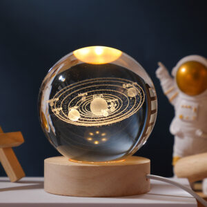Crystal Ball Night Light - Desktop Lamp for Dinner Table, Office, Dorm, or Home Decor, Space-Themed Lighting