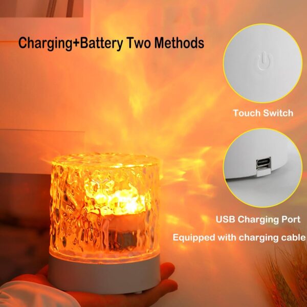 Water Ripple Lamp - 16-Color Rotating Night Light with Calming Water Wave Effect - Image 3