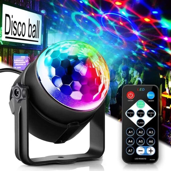 LED Disco Party Lights - Crystal Magic Ball 3W RGB, Color-Changing Lighting for Parties, Events, and Home Decor - Image 3