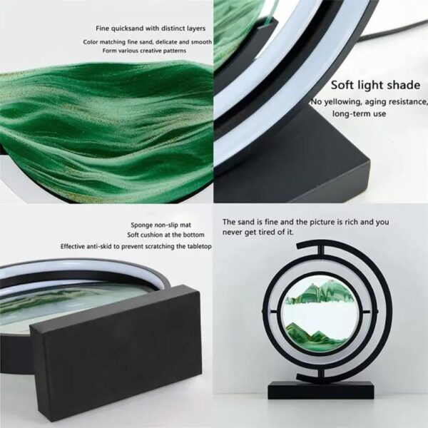 Sandscape Painting Sand Clock - 3D Moving Sand Art Hourglass with Metal Stand, Unique Home Decoration Showpiece - Image 6