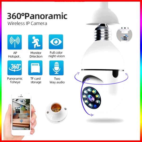 Speed-X SP-E27 Smart Bulb Camera: 1080p HD, 360° View, Night Vision, 2-Way Audio & Motion Detection